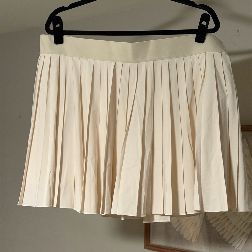 TNA Cream Pleated Mini Skort - Flared A-Line